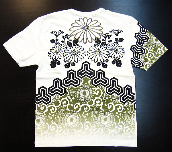 和柄半袖Tシャツ 菊天平柄
